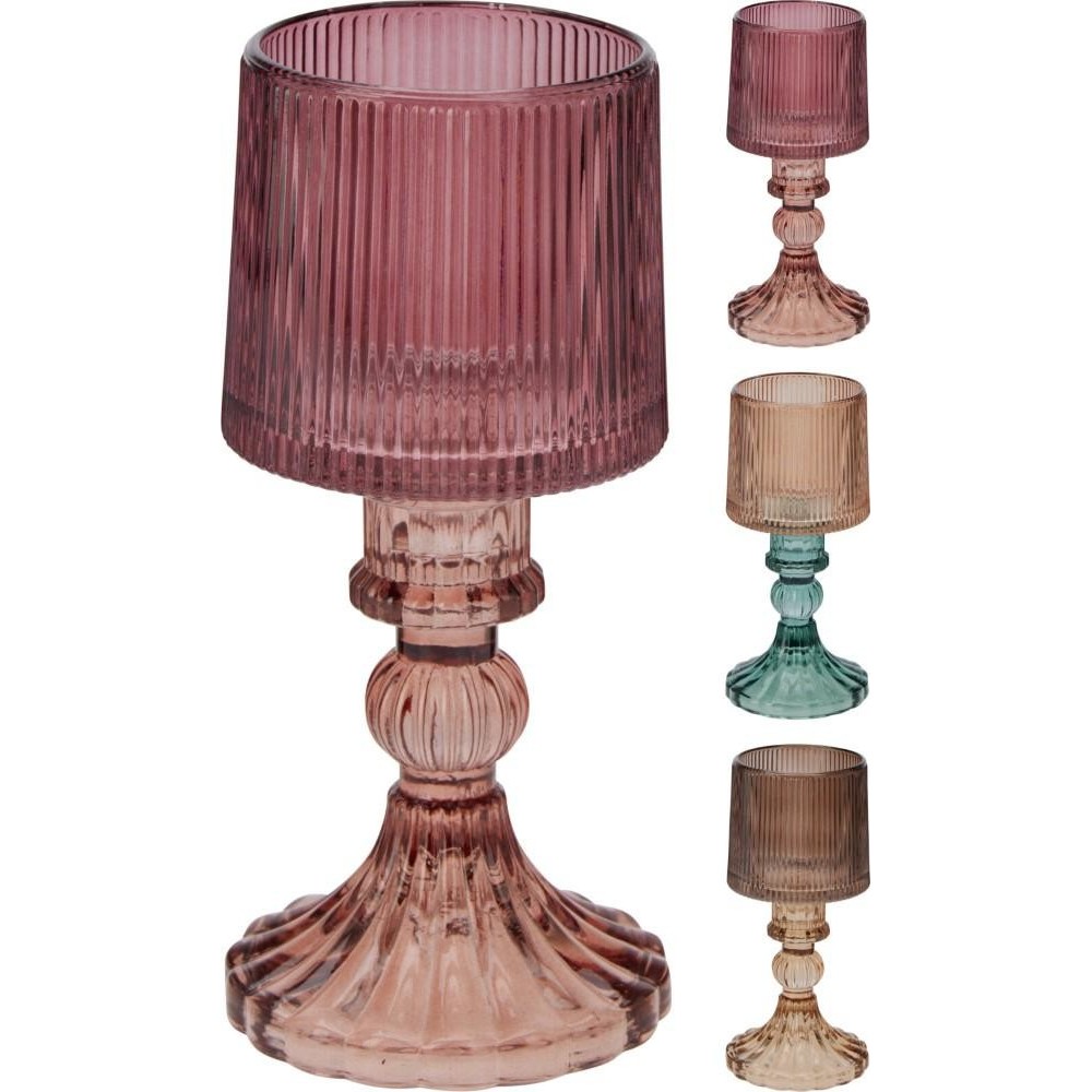 PTEALIGHT VETRO 17CM 3ASS